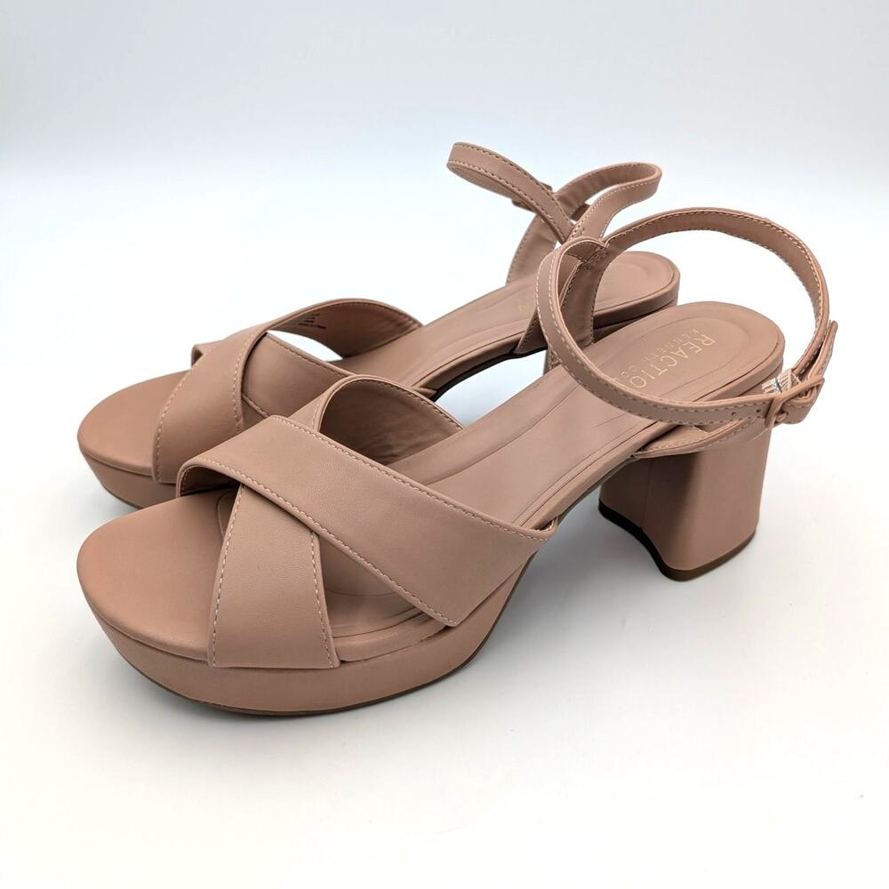 Reaction Kenneth Cole Reeva Platform Sandal Womens Coffee Crumb Sz US9.5 EU40.5